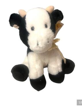 Mary Meyer ALFALFA 1991 Plush Black & White Cow 9”